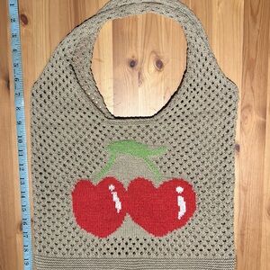 Handcrafted Cherry Crochet Tote Bag